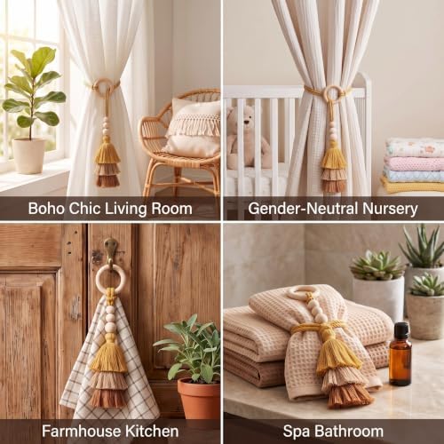 Novabright 4 Pcs Boho Curtain Tiebacks - Image 5