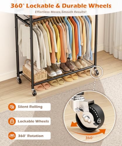 HOMIDEC Clothes Rack, 79.7" Double-Tier Clothing Rack - Image 4