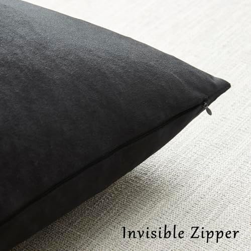 GIGIZAZA Black Velvet Pillow Covers 20x20 Decorative Pillows Pack of 2 - Image 5