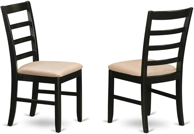 East West Furniture LGPF5-BCH-C 5 Piece Modern Dining Table Set Includes a Rectangle Wooden Table with Butterfly Leaf and 4 Linen Fabric Dining Room Chairs, 42x84 Inch, Black & Cherry