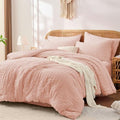 Queen Comforter Set with Sheets, 7 Pieces Bed in a Bag, Blush Pink by FUANNA