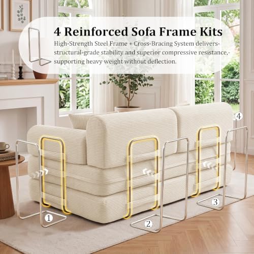 Convertible Futon Sofa Bed, Boneless Couch - Image 4