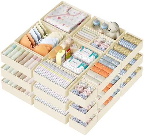DIMJ 24-Pack Fabric Drawer Organizer Bins by DiMJ