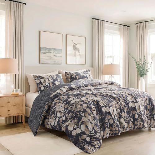 Lightweight Seersucker Botanical Comforter Set King Size, 3 Pieces Reversible by REGENCYHEIGHTS