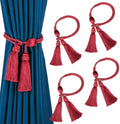 4 Pack Curtain Tiebacks with Tassel, Decorative Curtain Holdback by HedongHexi