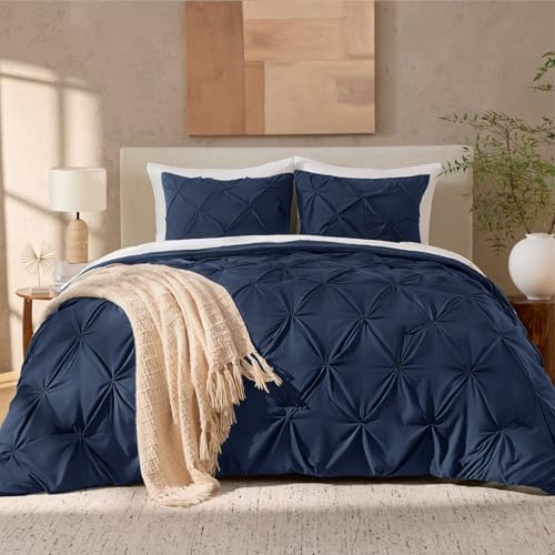 Andency Twin Pinch Pleat Navy Comforter Set 2 Piece Bedding - Image 2