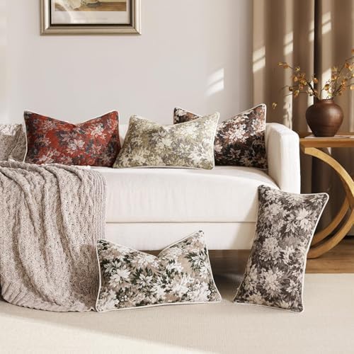 DEZENE Pack of 2 Vintage Floral Pillow Covers 12x20 Boho Farmhouse Accents - Image 7
