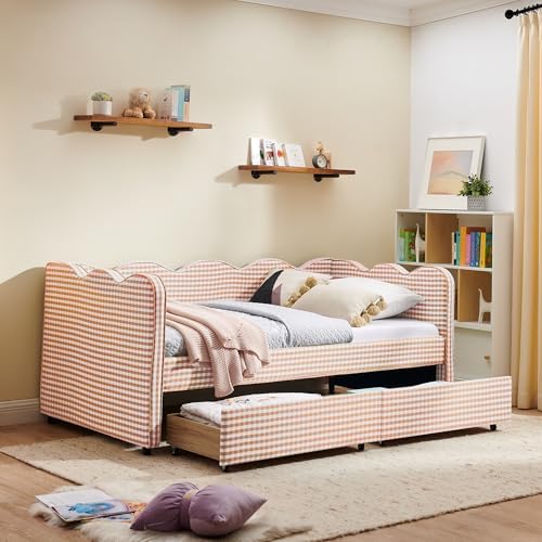 KEIKI Twin Size Upholstery Gingham Daybed - Image 3