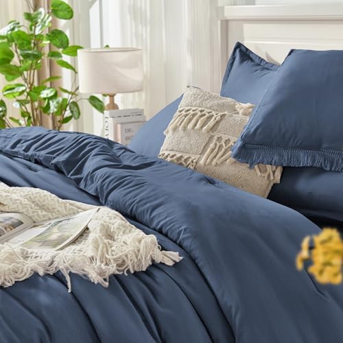 Andency California King Comforter Set, 7 Pieces Bluish Grey Bedding - Image 7
