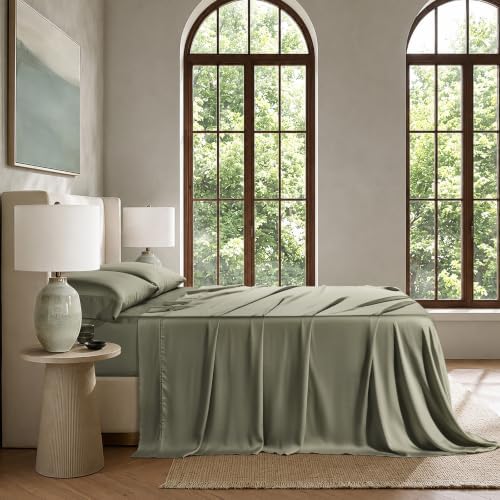 EverGrace Tencel™ Sheet Set, Breathable & Cooling, Dried Sage - Image 3
