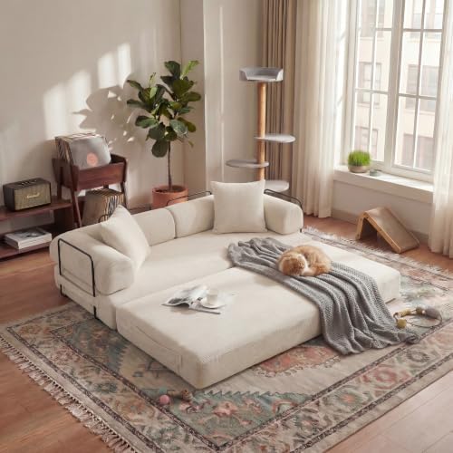 78" Convertible Futon Sofa Bed, Boneless Couches by ZEIINPA