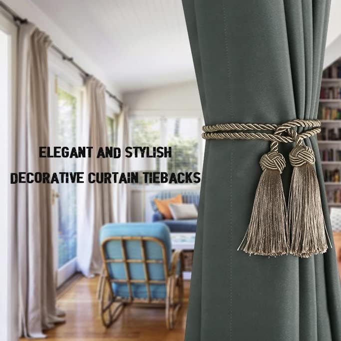 BEL AVENIR 2 Pack Handmade Rope Tassel Curtain Tiebacks - Image 5