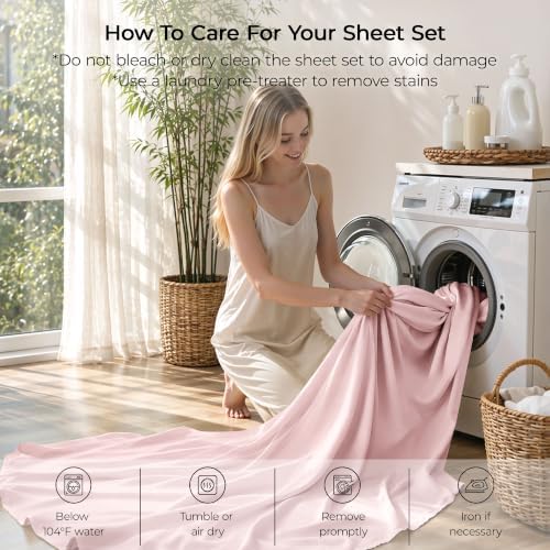 4 Piece Twin Sheets Set, Rayon Derived from Bamboo - Image 5