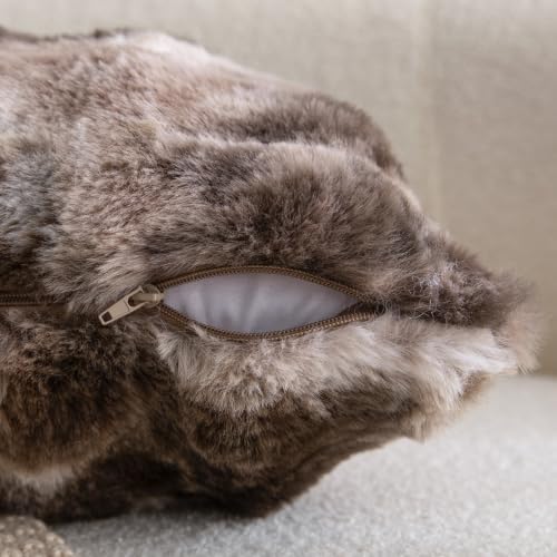 MADIZZ Pack of 2 Thick Plush Faux Wool Throw Pillow Covers Soft Throw Pillows - Image 3