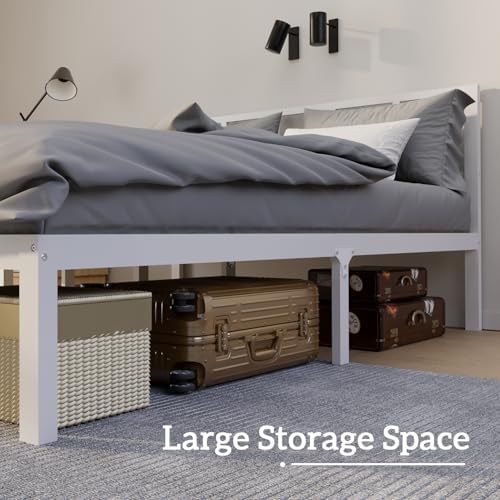 Bamboo Bed Frame with Headframe 12-Inch Solid Platform Bed with Wooden Slats - Image 5