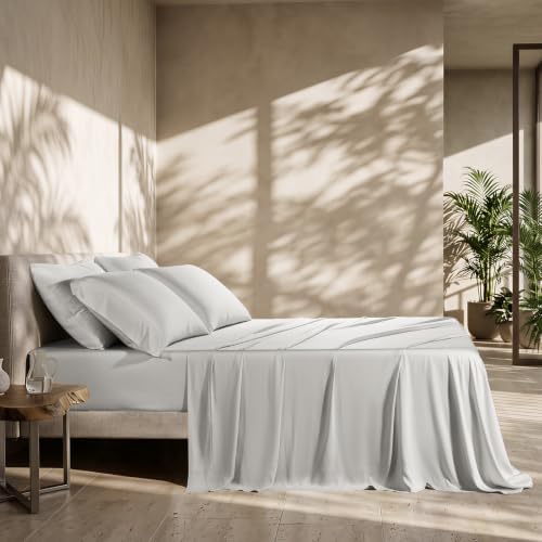 EverGrace 100% Rayon from Bamboo Sheet Set, King Size, Frost Gray - Image 2