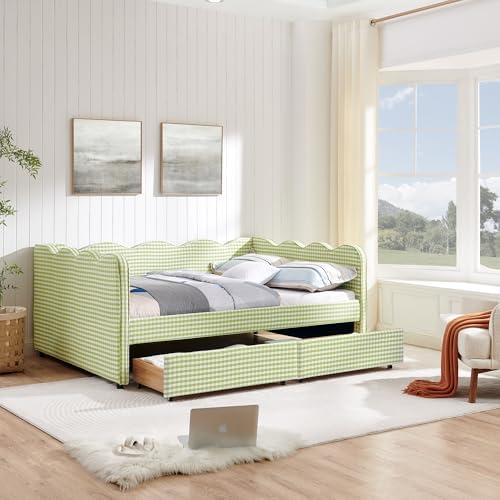 KEIKI Full Size Upholstery Gingham Daybed - Image 3