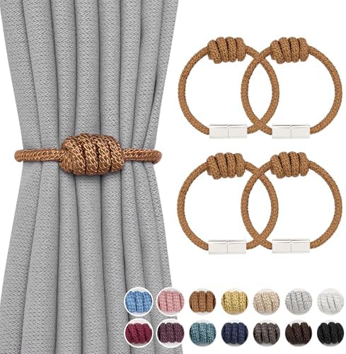 NICEEC 4 Pack Mini Magnetic Curtain Tiebacks Modern Simple Style Drape Tie by NICEEC