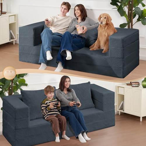 Futon Sofa Bed with Pillow, 3-in-1 Sleeper Sofa Bed with Removable Cover - Image 5