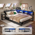 Full Corner Bed Frame with Storage Bookcase and Bedside Rack by Unknown
