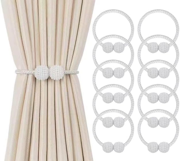 10 Pack Magnetic Curtain Tiebacks, Curtain Tiebacks Buckles Holdbacks Holders by Unknown