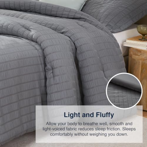 Quataly King Comforter Set Seersucker Lightweight Bed Set - Image 5