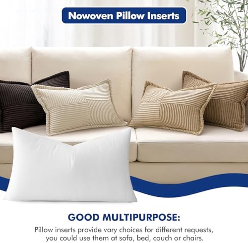 MIULEE Pillow Insert 16x20 Inch Decorative Rectangle Throw Pillow Inserts - Image 4