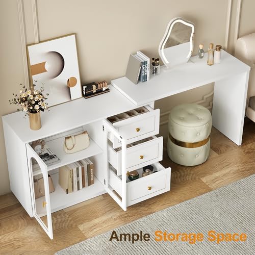 RoyalCraft 83" Makeup Vanity Desk - Image 4
