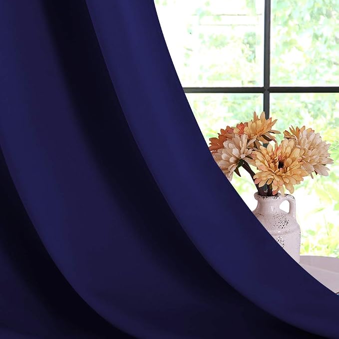 NICETOWN Royal Blue Blackout Curtain Panels - Image 4
