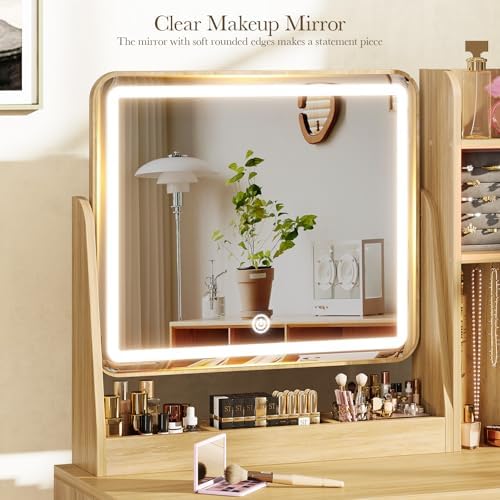 Memobarco Fluted Makeup Vanity Desk - Image 6