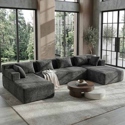 MONVANE 141" U-Shaped Modular Sectional Sofa - Image 2