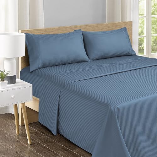 Feather & Stitch 100% Cotton Sateen 500 TC Split King Size Bed Sheet Set - Image 3