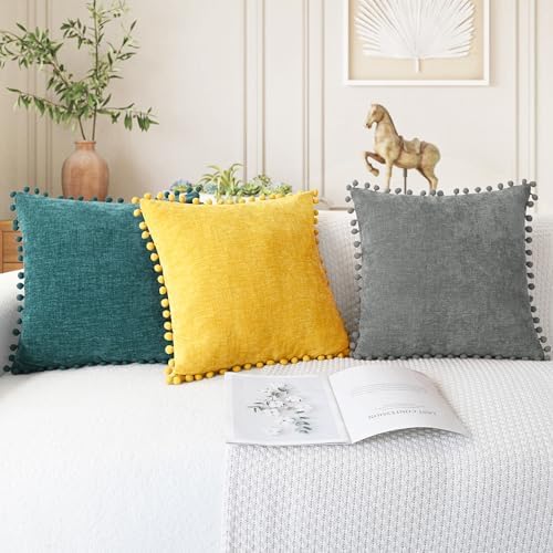 CaliTime Decorative Couch Throw Pillow Covers 16 X 16 Inches Teal - Image 5