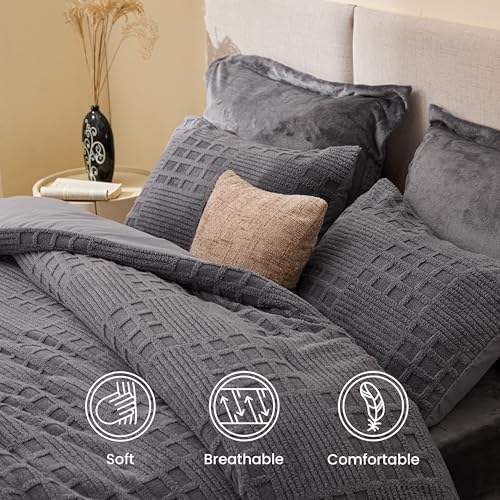 EXQ Home Waffle Comforter Set Twin Size, 2 Pieces Bed Set - Image 6