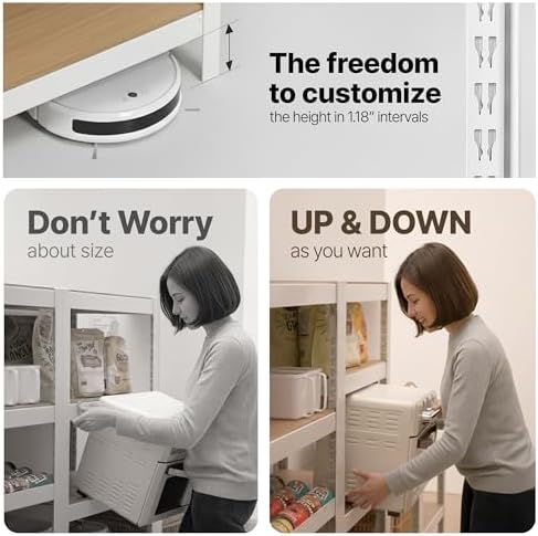 HOMEDANT House White 24.1" W 5 Tier Storage Shelves Garage Shelving 2Pack - Image 3