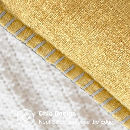 CaliTime Decorative Couch Throw Pillow Covers 20 X 12 Inches Gold - Image 3