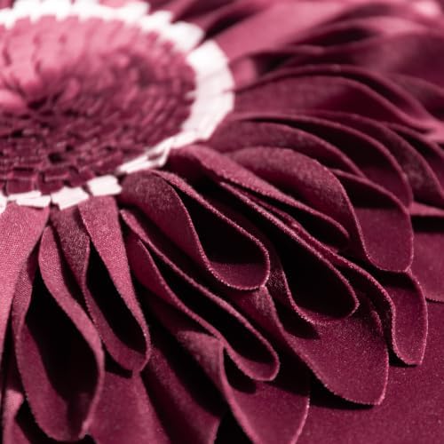 OiseauVoler 3D Sunflowers Throw Pillow Cover 18 x 18 Inch Wine Red - Image 6