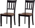 Signature Design by Ashley Owingsville Modern Farmhouse Dining Room Side Chair, Set of 2, Black and Brown