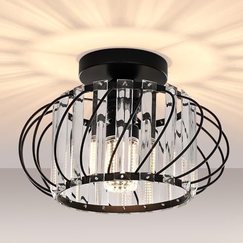 Black Crystal Ceiling Light Fixture by FRIDEKOHOME
