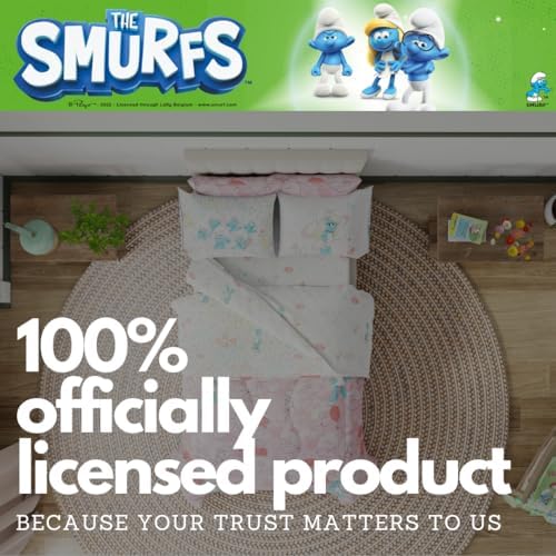 The Smurfs Smurfette Full Bedding Set – 7 Piece Kids Super Soft Microfiber - Image 7