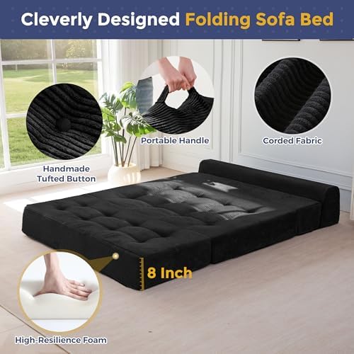 MAXYOYO Folding Sofa Bed, 8-Inch Fold-Out Chair Bed - Image 5