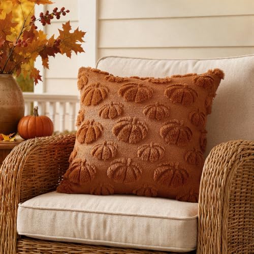 MIULEE Fall Decor Pillow Covers 24x24 Set of 2 Pumpkin Rust - Image 5