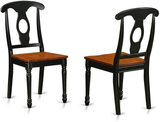 East West Furniture LGKE9-BCH-W 9 Piece Dining Table Set Includes a Rectangle Dining Room Table with Butterfly Leaf and 8 Wooden Seat Chairs, 42x84 Inch, Black & Cherry