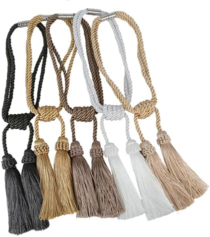 Magnetic Curtain Tiebacks Handmade Tassel Drapery Holdback - Image 5