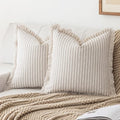 YEENAASY Throw Pillow Covers 18x18 Boho Striped Pillow Cases by YEENAASY