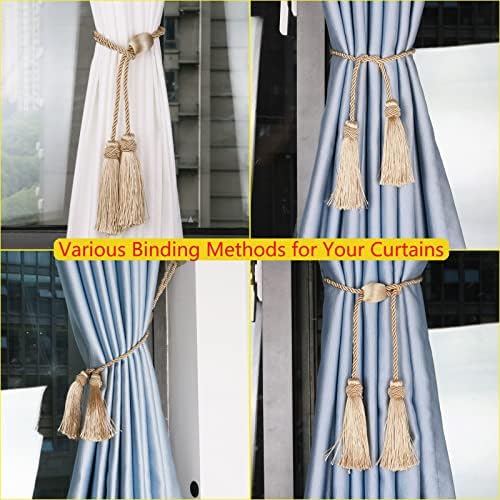 2 Pack Curtain Tiebacks with Tassel, Decorative Curtain Holdback - Image 5