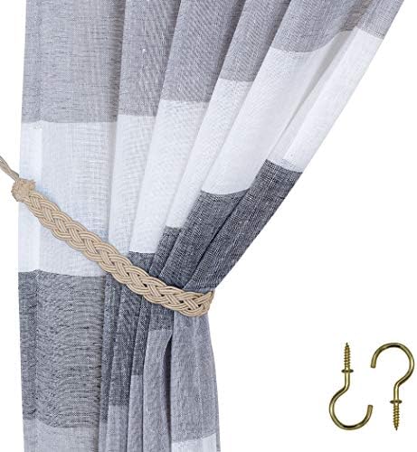 Home Queen Hand Braided Curtain Tie Back, Buckle Holdback Drapery Curtain - Image 6