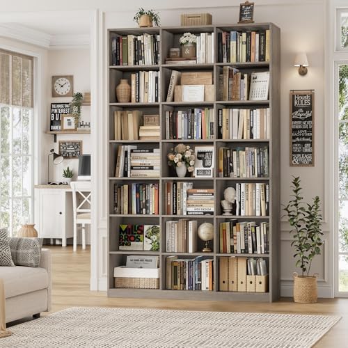 HOSTACK 86"H Triple Wide Bookshelf and Bookcase, 7 Tier Tall Bookshelf - Image 2