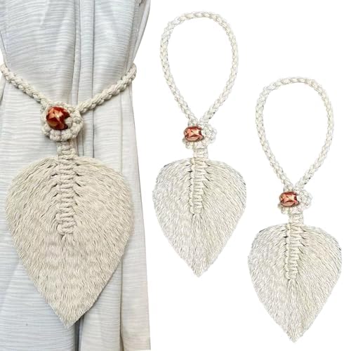 2-Pack Bohemian Cotton Leaf Curtain Tiebacks by Unknown
