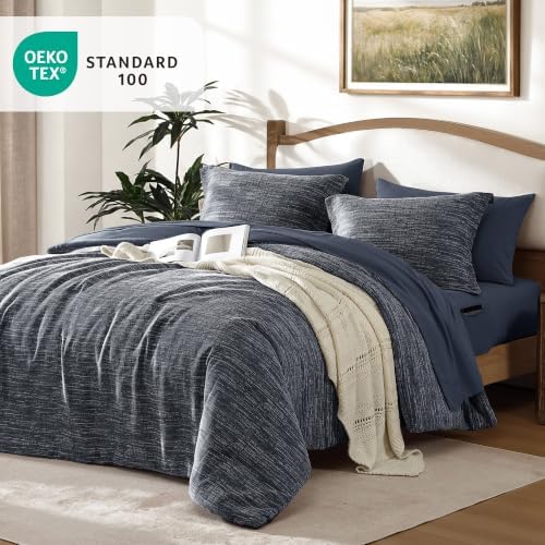 King Size Comforter Set Chenille Textured 7 Pieces Bed in a Bag - Image 2